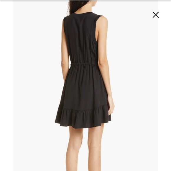 Black Lannah Tie Waist Silk Dress - Picture 2 of 13